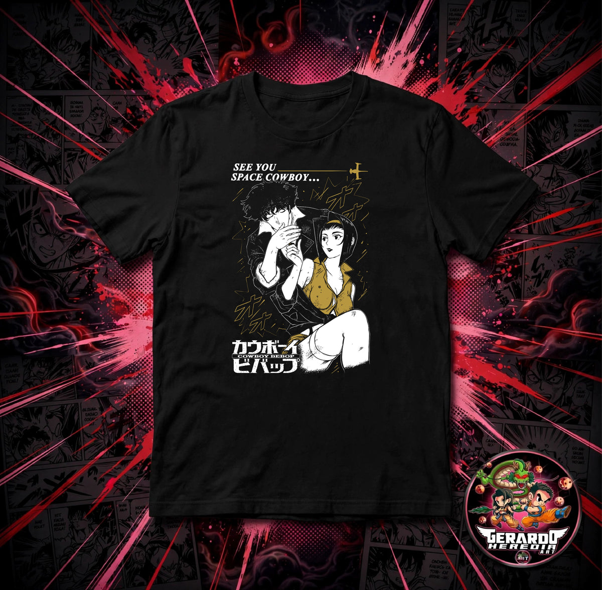 Cowboy Bebop Spike Faye Anime T-Shirt - H-Art Edition