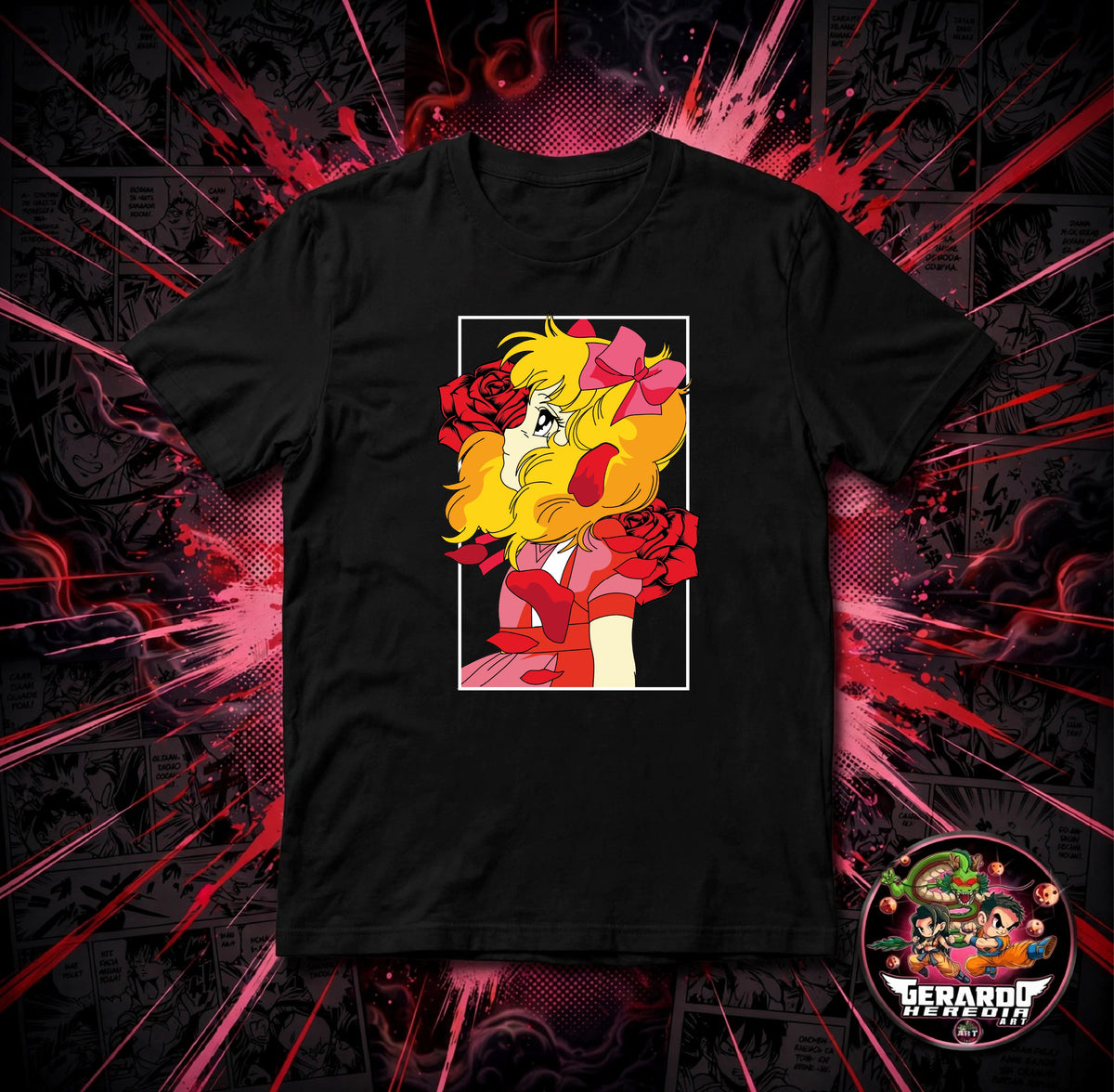 Candy Candy Roses Retro Anime T-Shirt - H-Art Edition