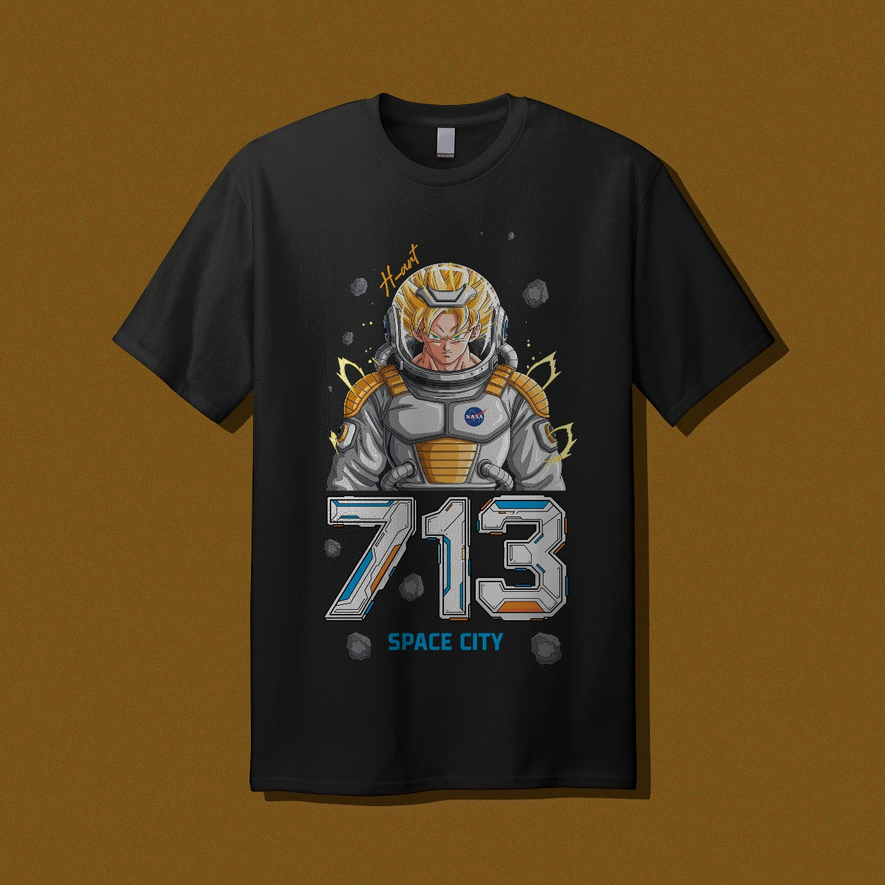Playera 713 Space City – Saiyajin Espacial 🚀