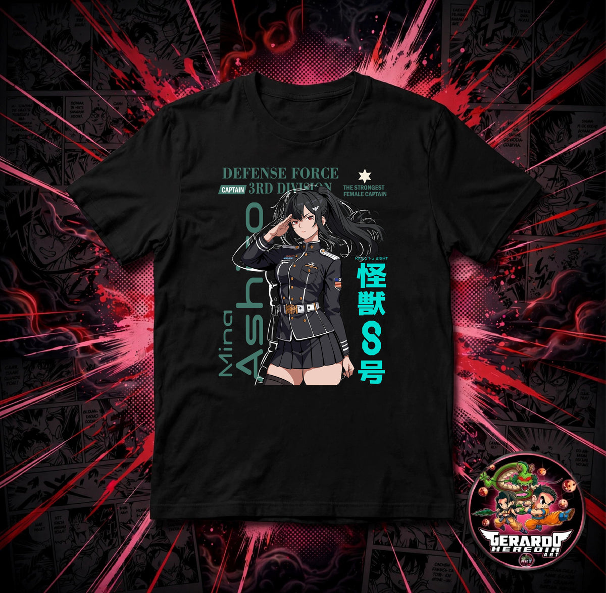 Kaiju No 8 Mina Ashiro Anime T-Shirt - H-Art Edition