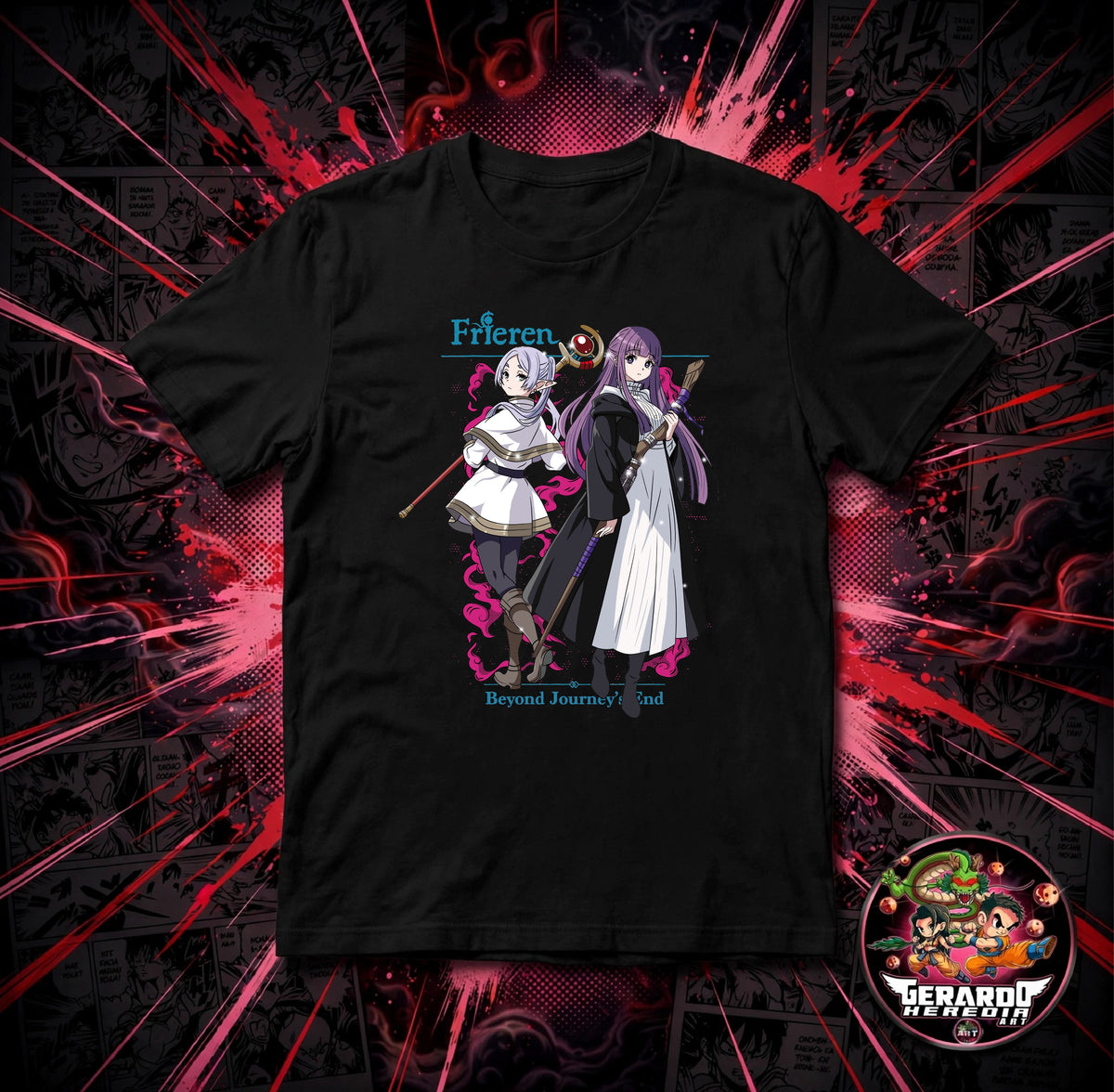 Frieren Beyond Journeys End Frieren Fern Anime T-Shirt - H-Art Edition