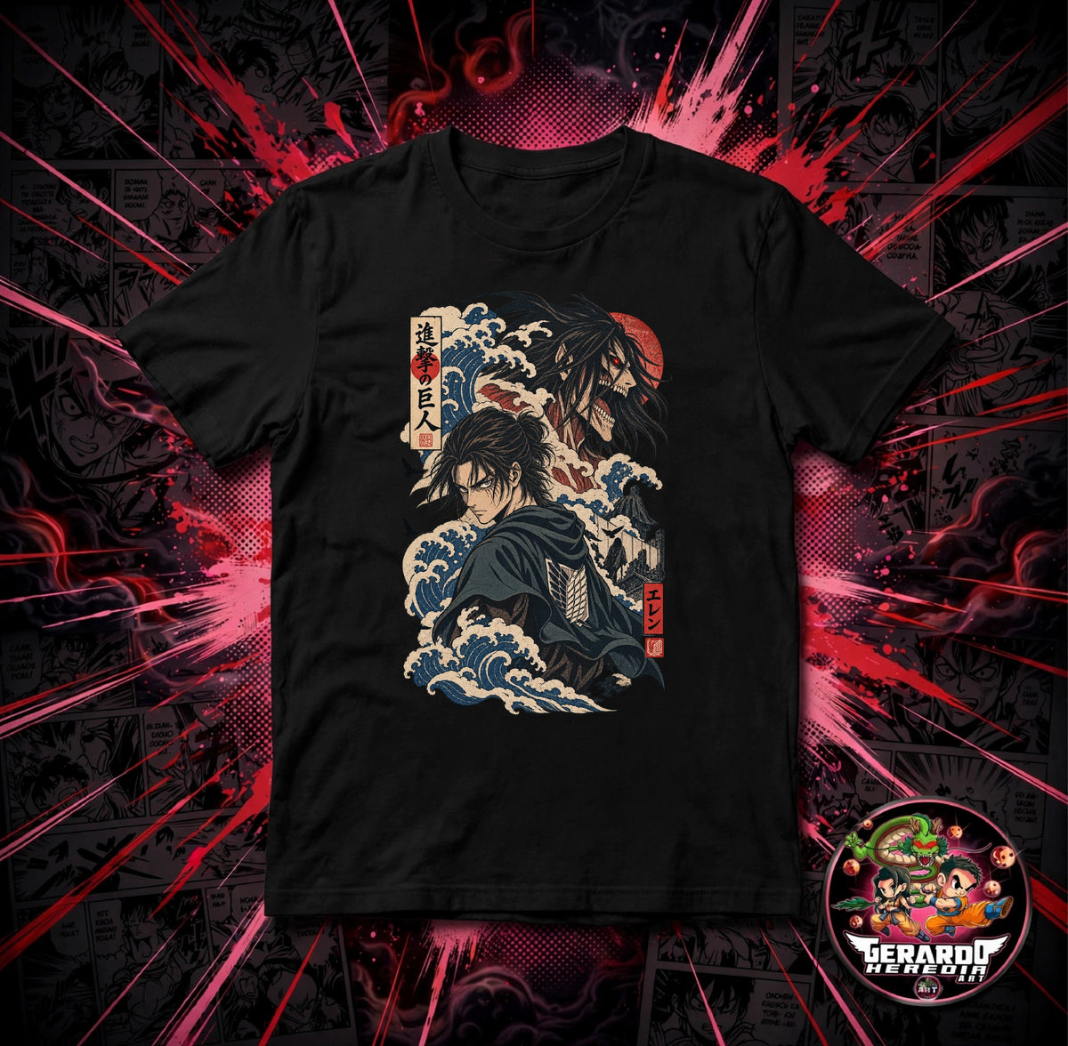 Attack on Titan Eren Founding Titan Anime T-Shirt - H-Art Edition