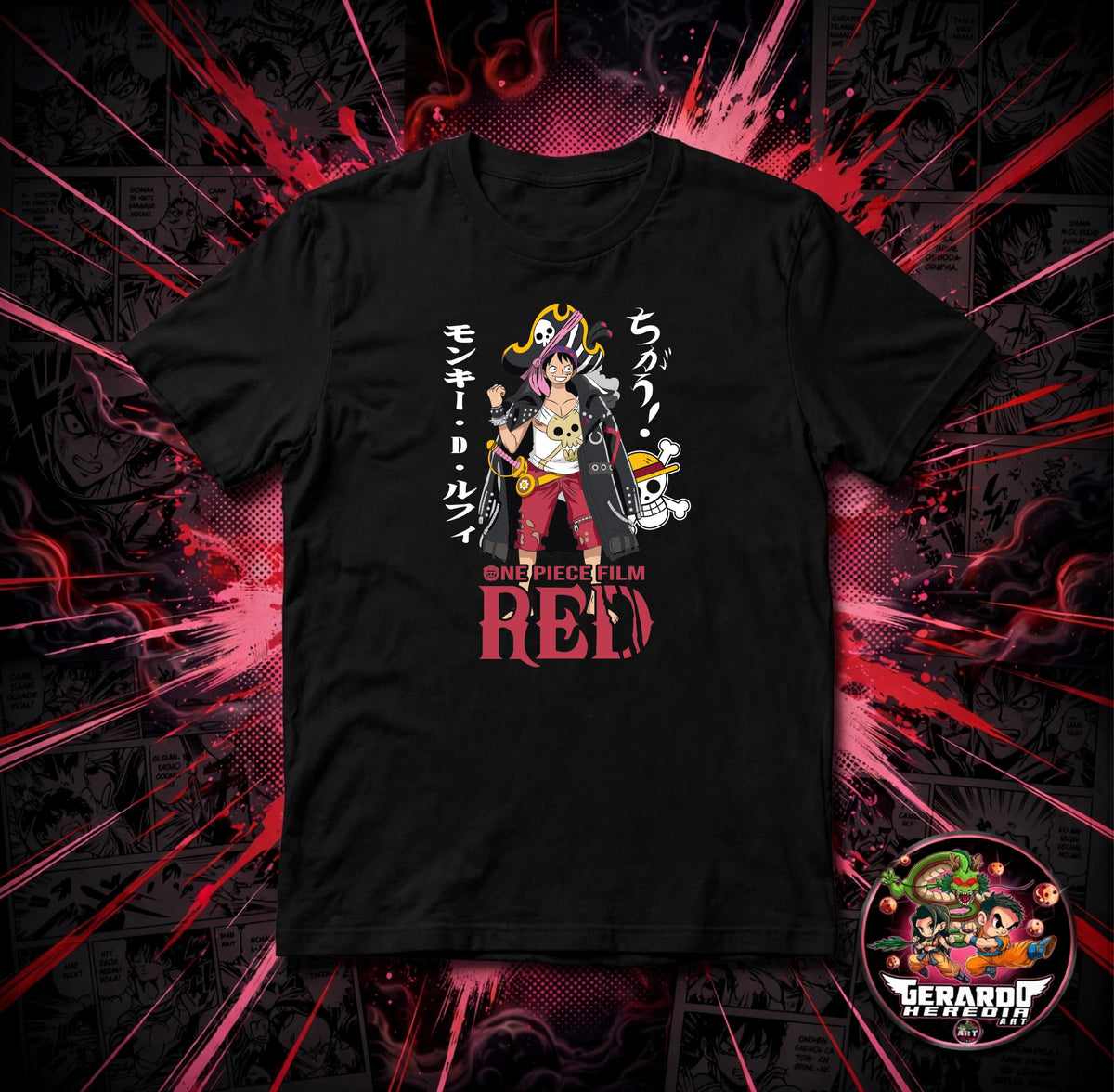 One Piece Film Red Luffy Anime T-Shirt - H-Art Edition
