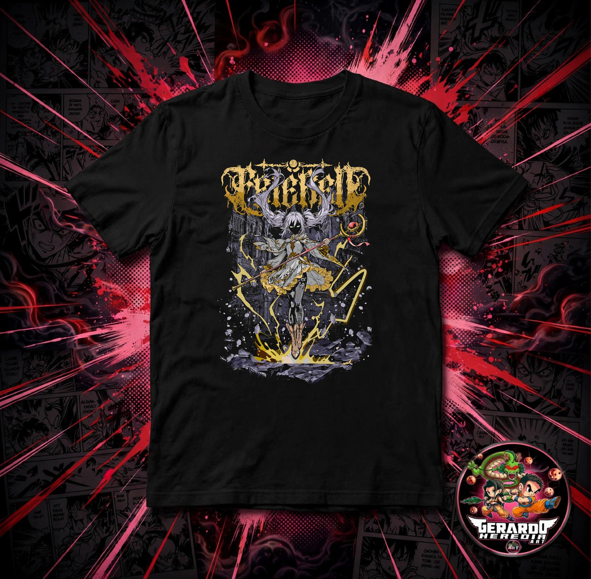Frieren Dark Metal Anime T-Shirt - H-Art Edition