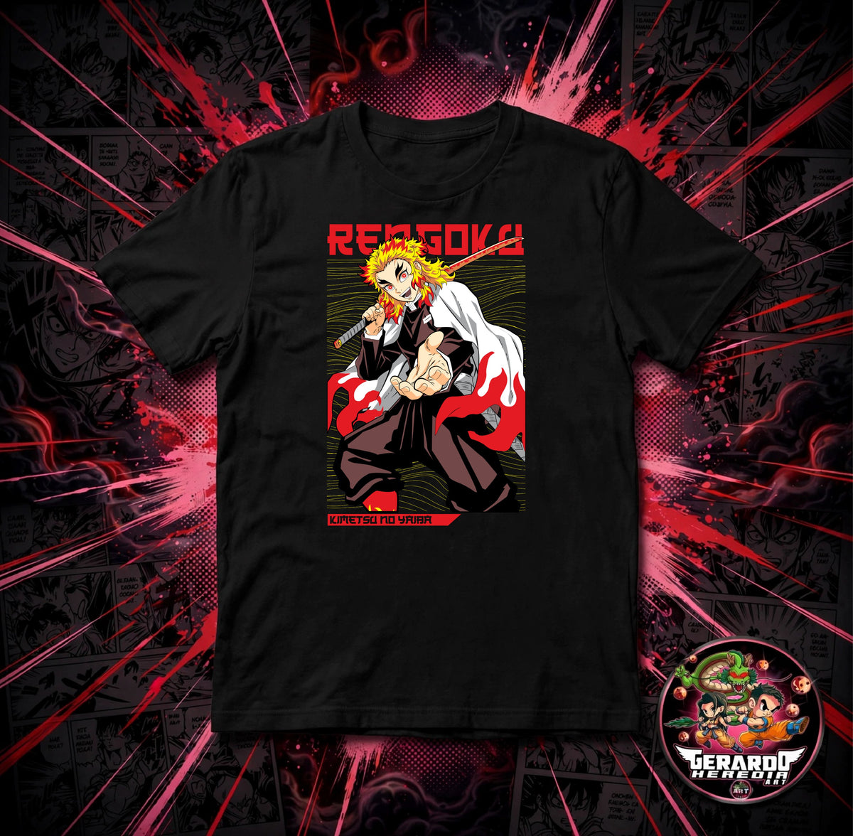 Demon Slayer Rengoku Flame Anime T-Shirt - H-Art Edition