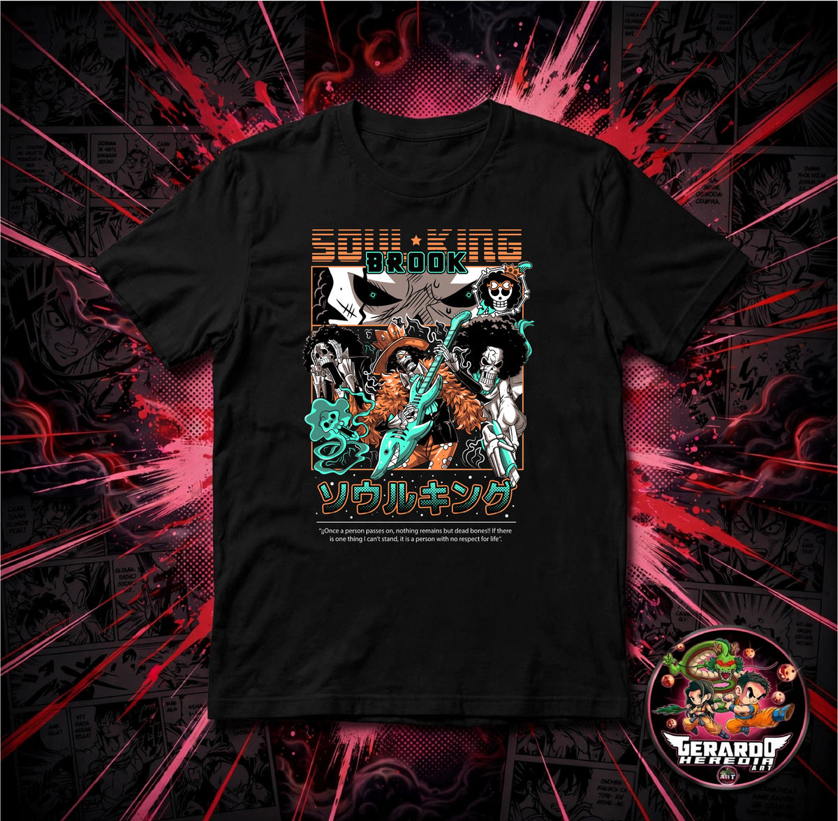 One Piece Soul King Brook Anime T-Shirt - H-Art Edition