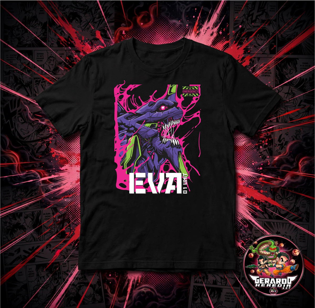 Neon Genesis Evangelion Unit-01 Berserk Anime T-Shirt - H-Art Edition