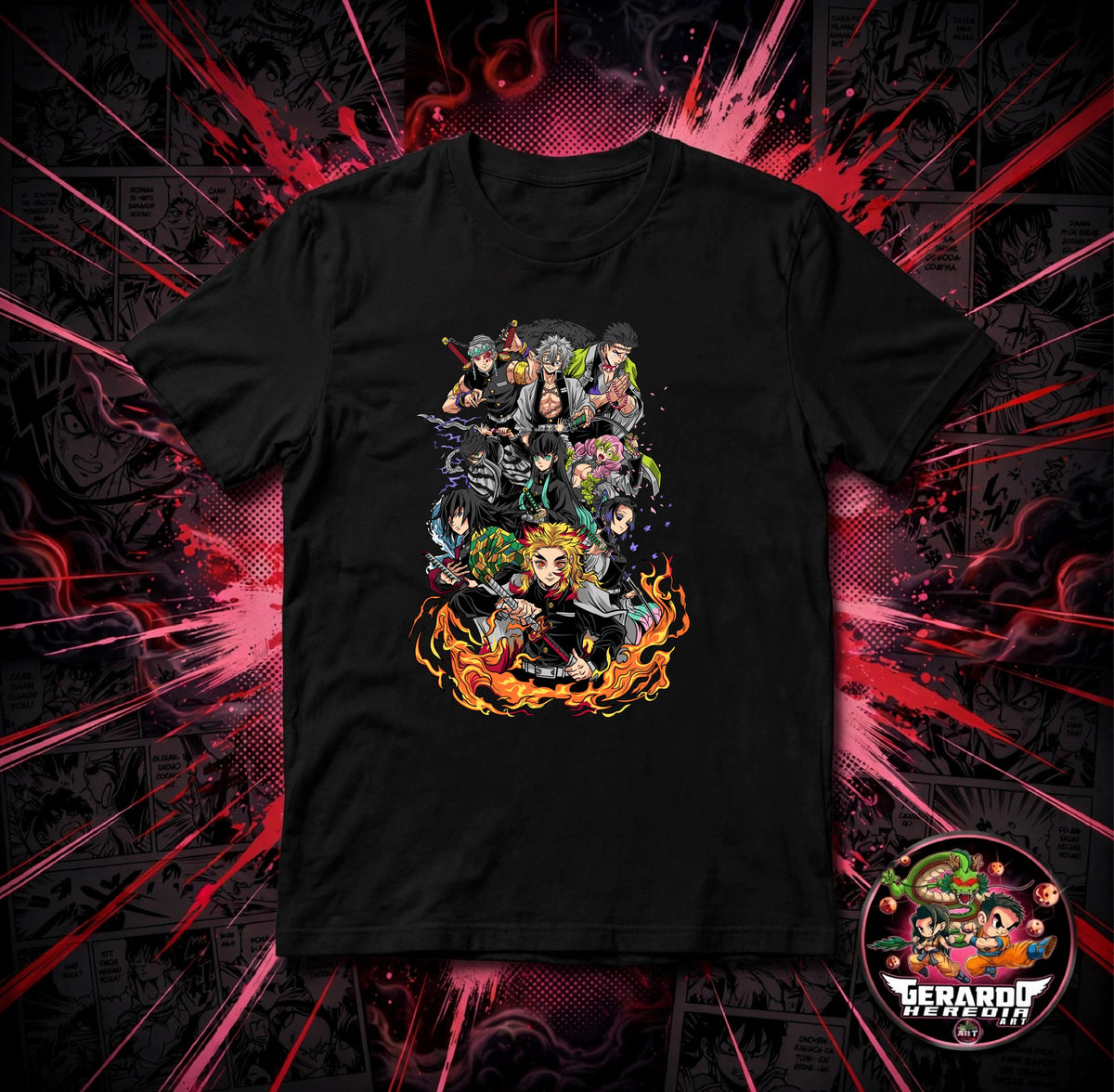 Demon Slayer Hashiras Rengoku Anime T-Shirt - H-Art Edition