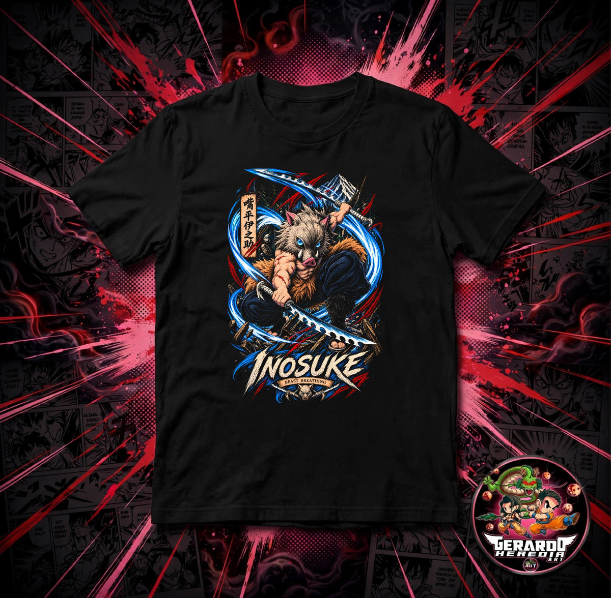 Demon Slayer Inosuke Beast Breathing Anime T-Shirt - H-Art Edition