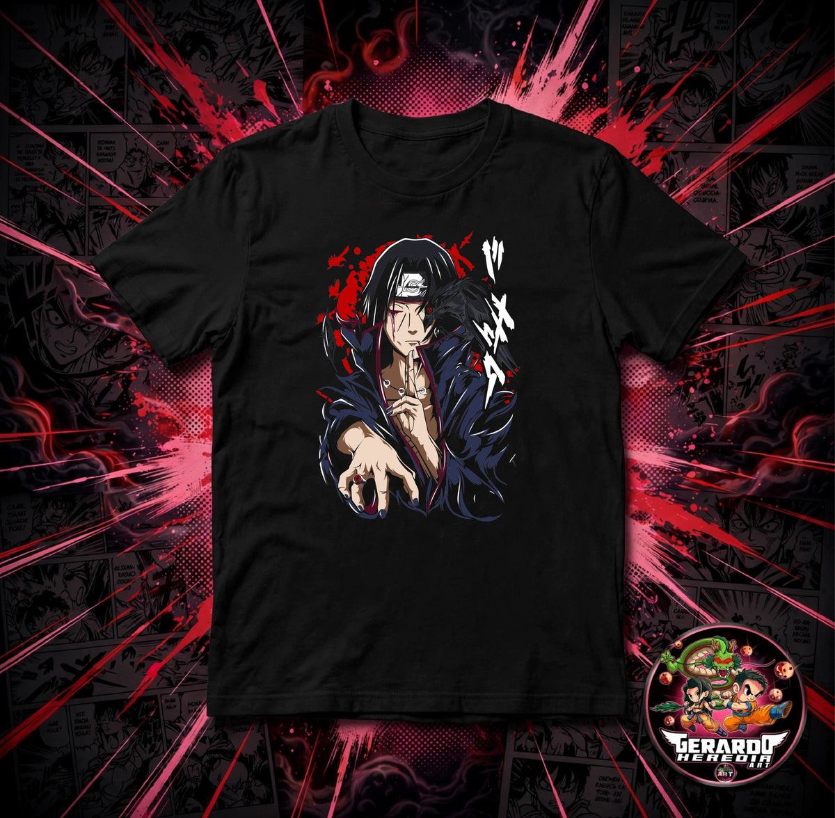 Naruto Itachi Crows Anime T-Shirt - H-Art Edition