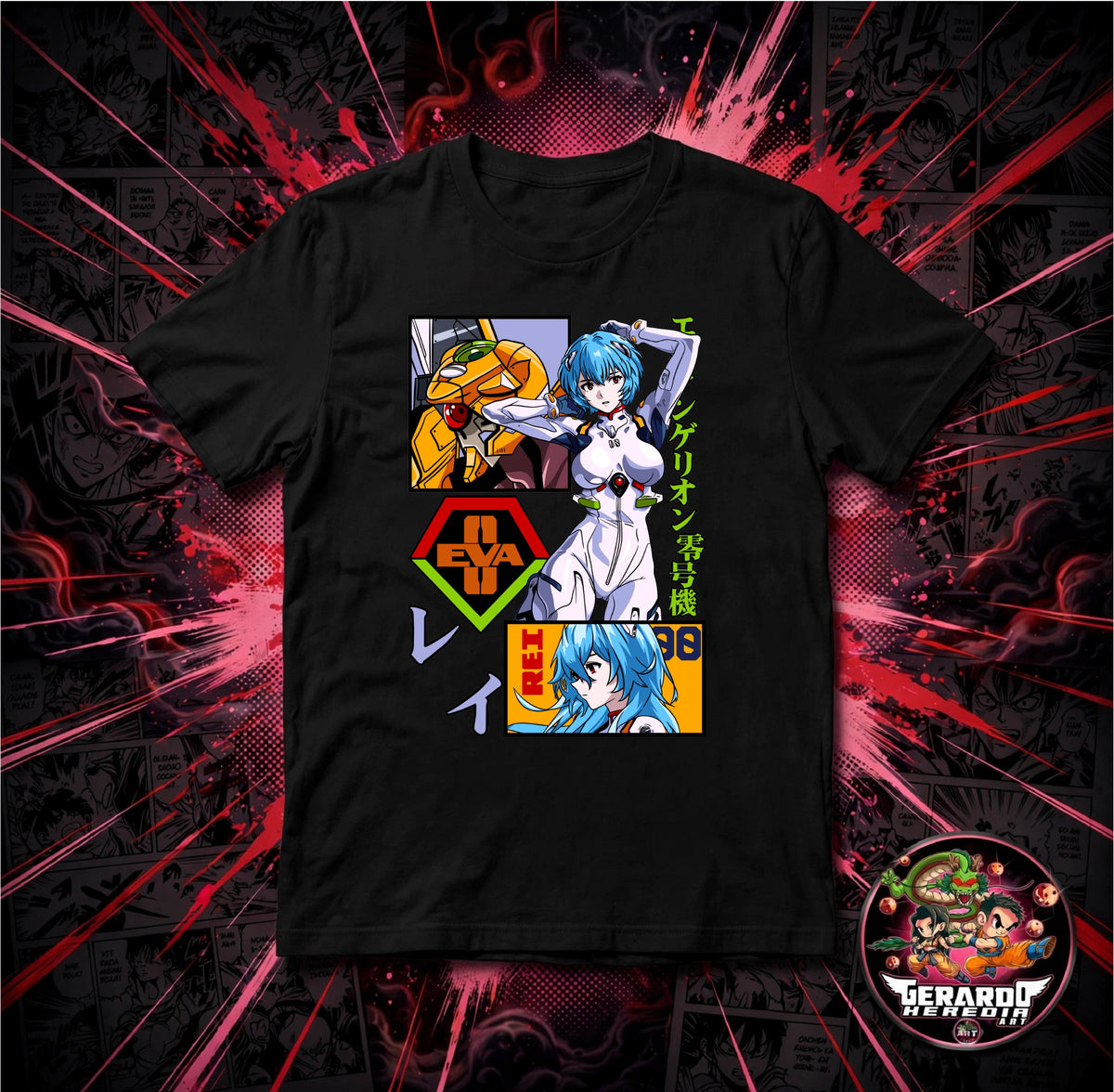 Neon Genesis Evangelion Rei Ayanami Anime T-Shirt - H-Art Edition