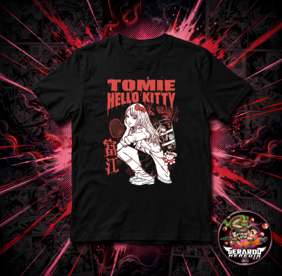 Tomie Hello Kitty Horror Manga T-Shirt - H-Art Edition