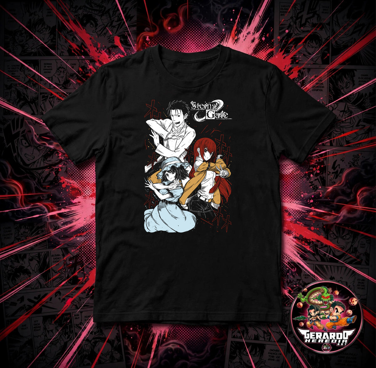 Steins Gate Okabe Kurisu Mayuri Anime T-Shirt - H-Art Edition