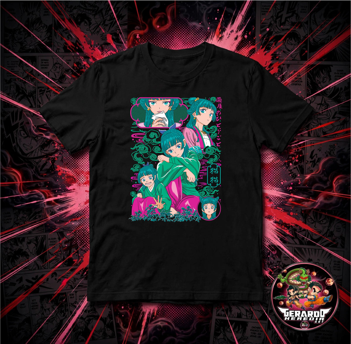 The Apothecary Diaries Mao Mao Green Anime T-Shirt - H-Art Edition