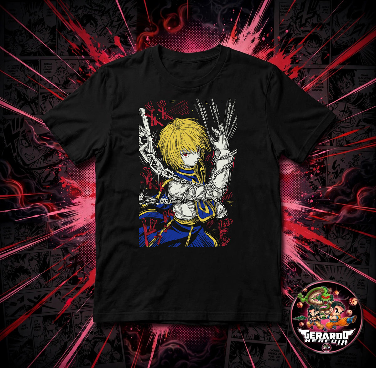 Hunter x Hunter Kurapika Chains Anime T-Shirt - H-Art Edition