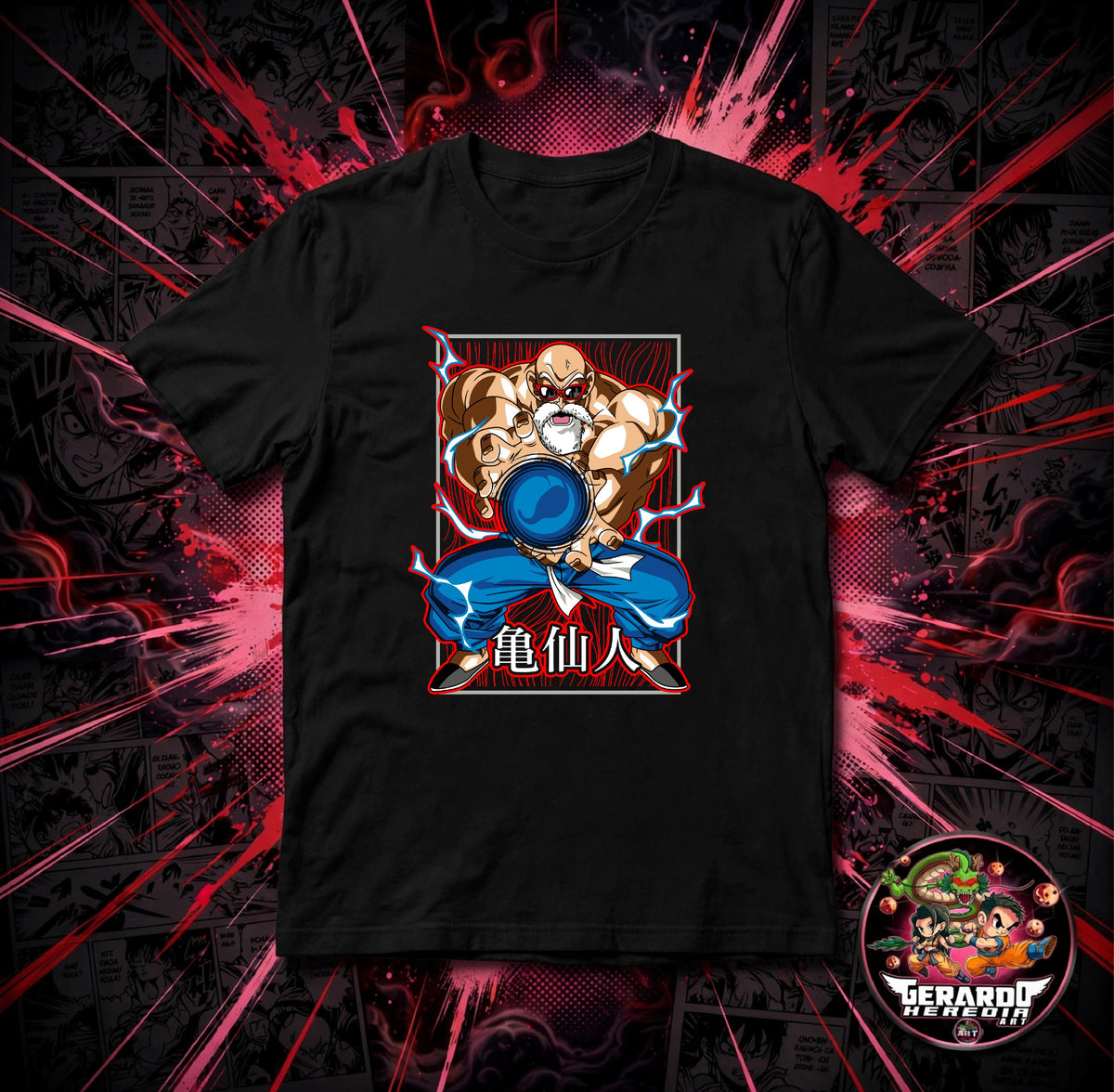 Dragon Ball Master Roshi Kamehameha Anime T-Shirt - H-Art Edition