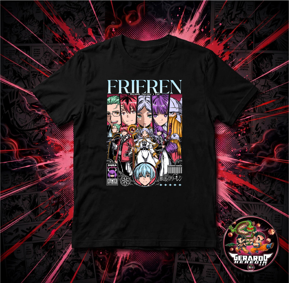 Frieren Group Anime T-Shirt - H-Art Edition
