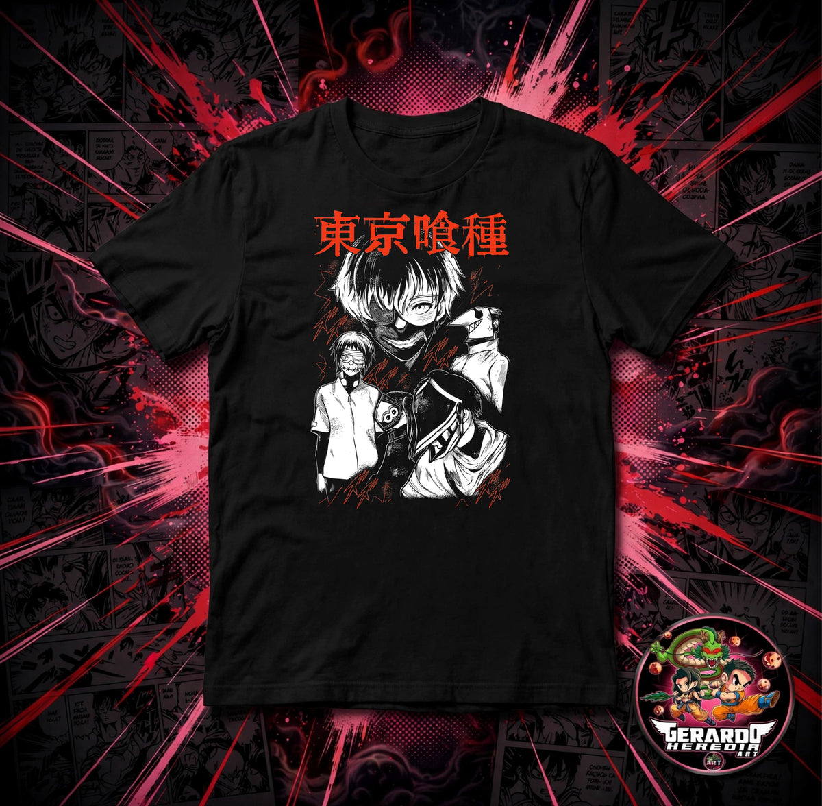 Tokyo Ghoul Kaneki Suzuya Manga Anime T-Shirt - H-Art Edition