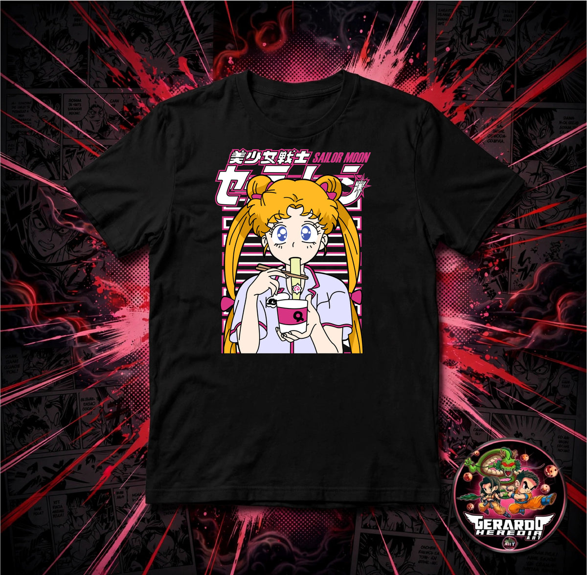Sailor Moon Noodles Anime T-Shirt - H-Art Edition