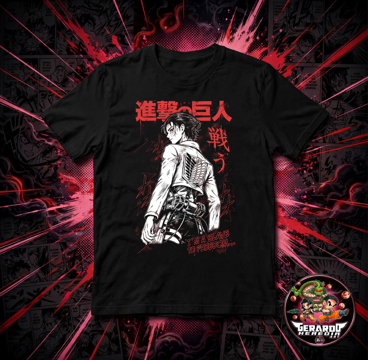 Attack on Titan Eren Slave to Freedom Anime T-Shirt - H-Art Edition