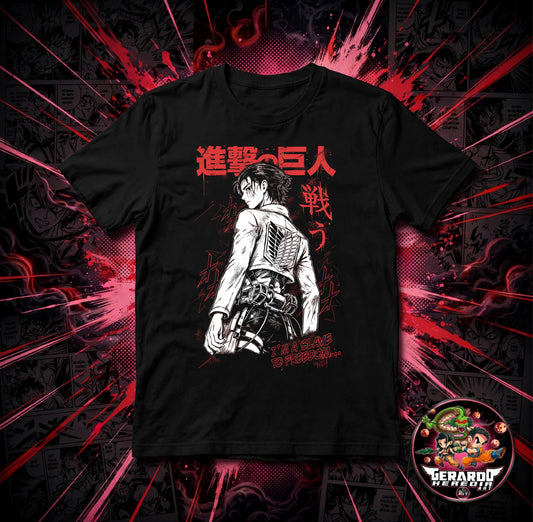 Attack on Titan Eren Slave to Freedom Anime T-Shirt - H-Art Edition