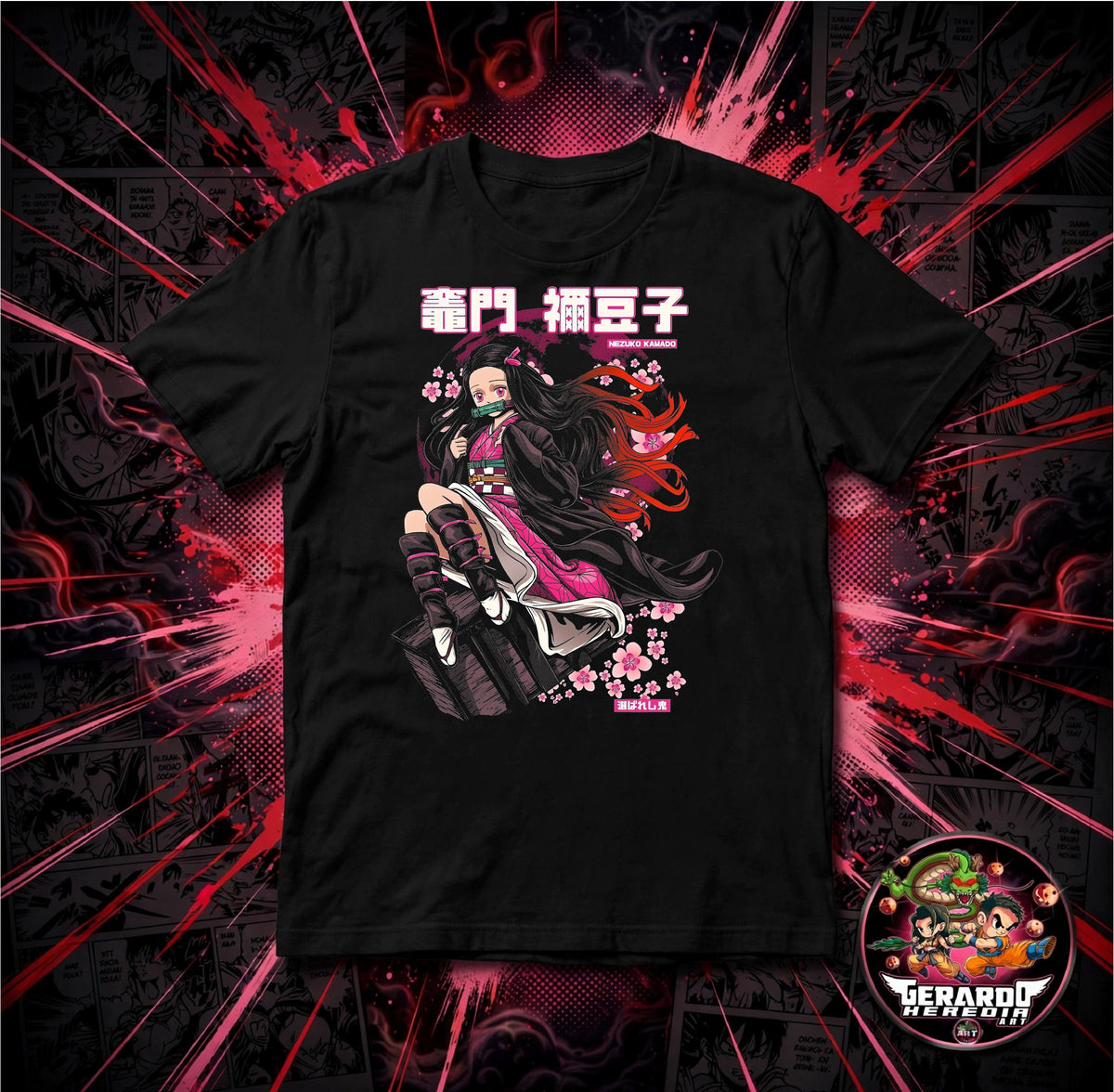 Demon Slayer Nezuko Kamado Cherry Blossom Anime T-Shirt - H-Art Edition