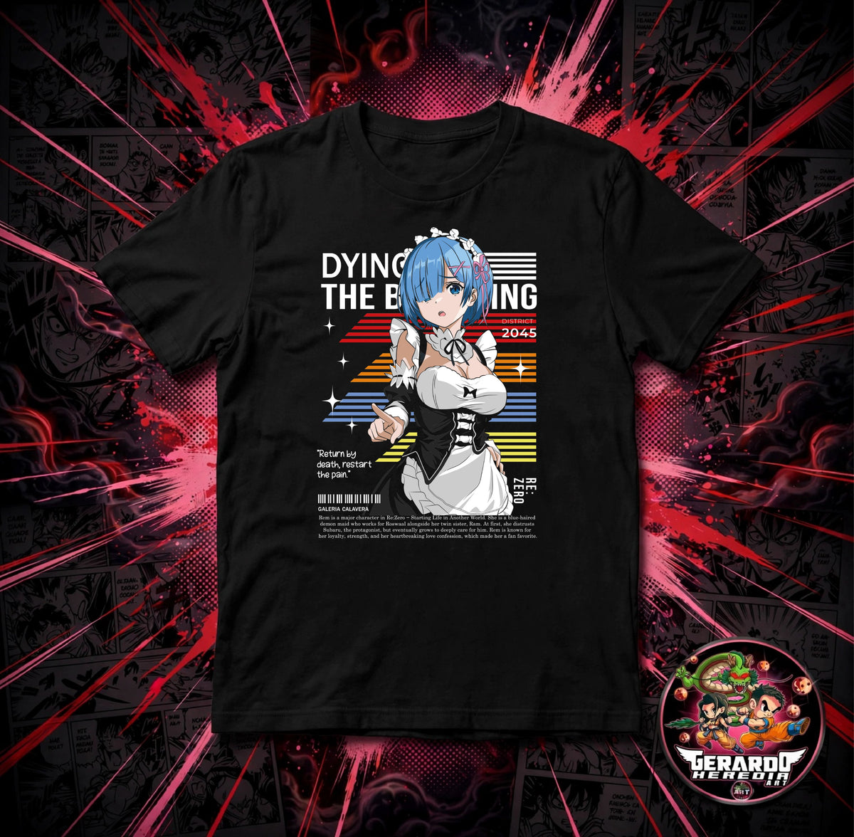 Re Zero Rem Maid Anime T-Shirt - H-Art Edition