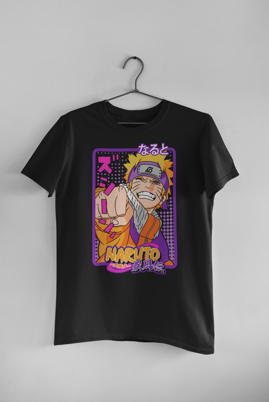 Naruto Pop Style T-Shirt – Never Give Up!