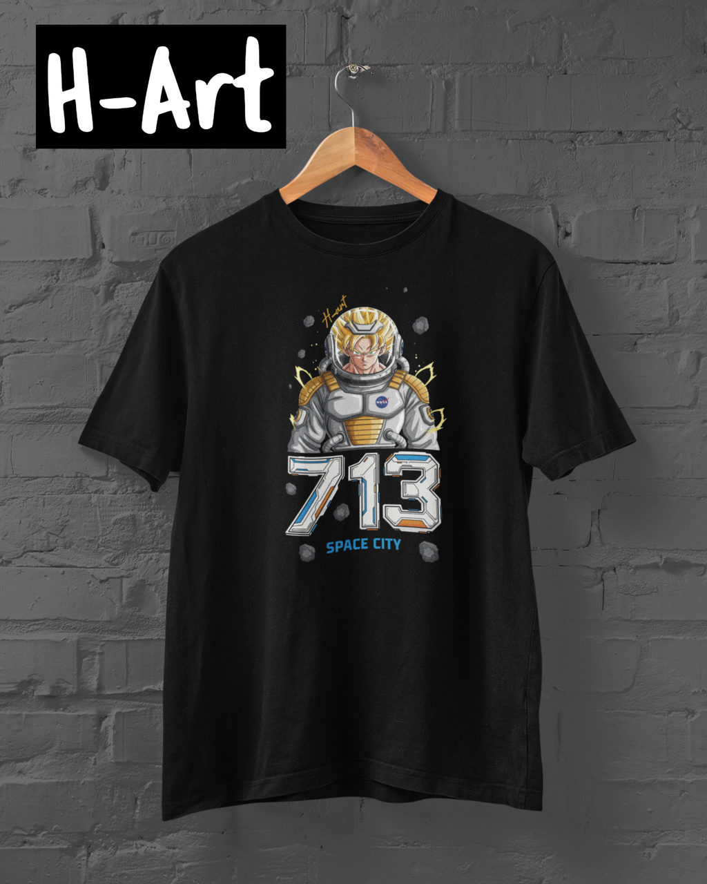 Playera 713 Space City – Saiyajin Espacial 🚀