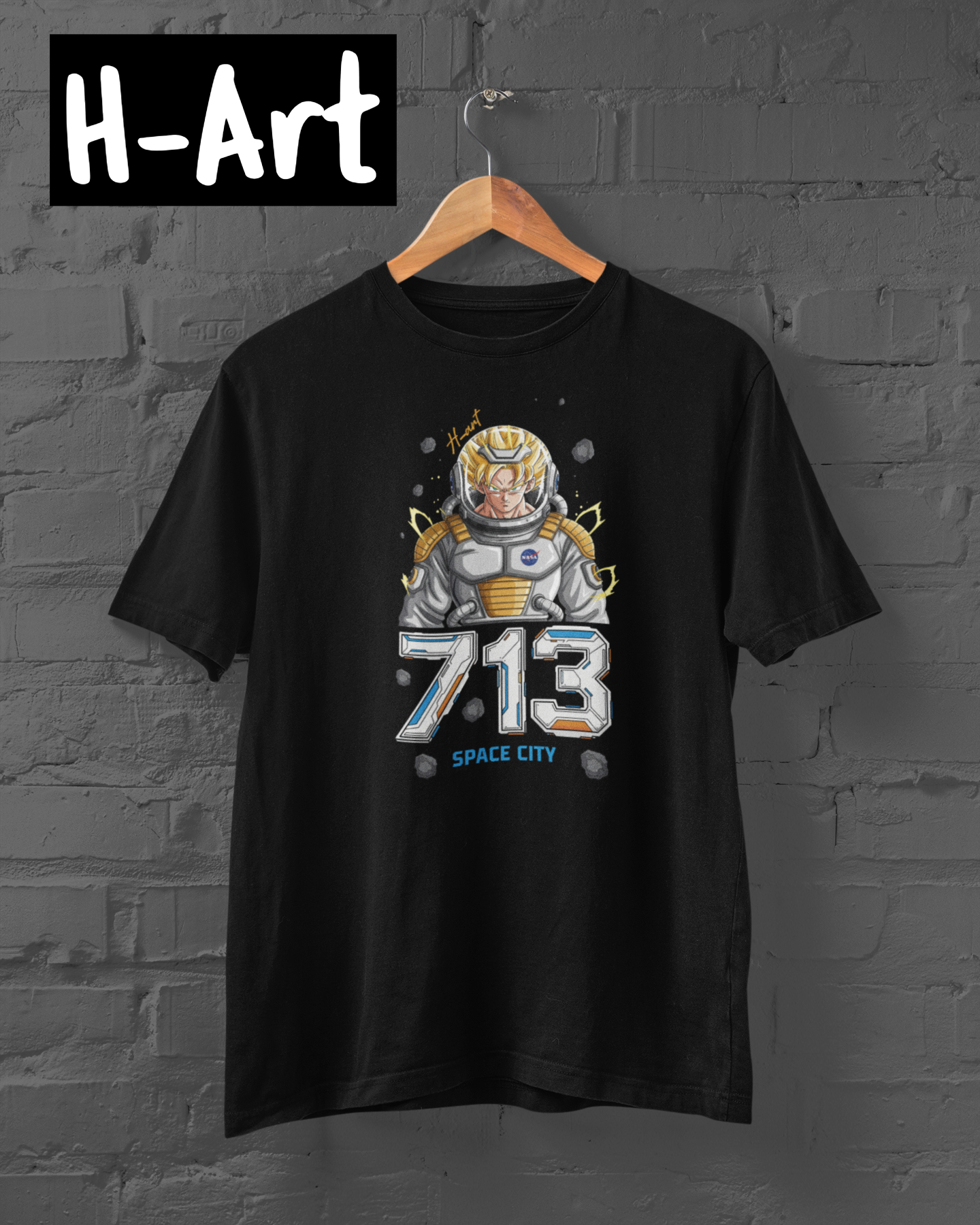 Playera 713 Space City – Saiyajin Espacial 🚀
