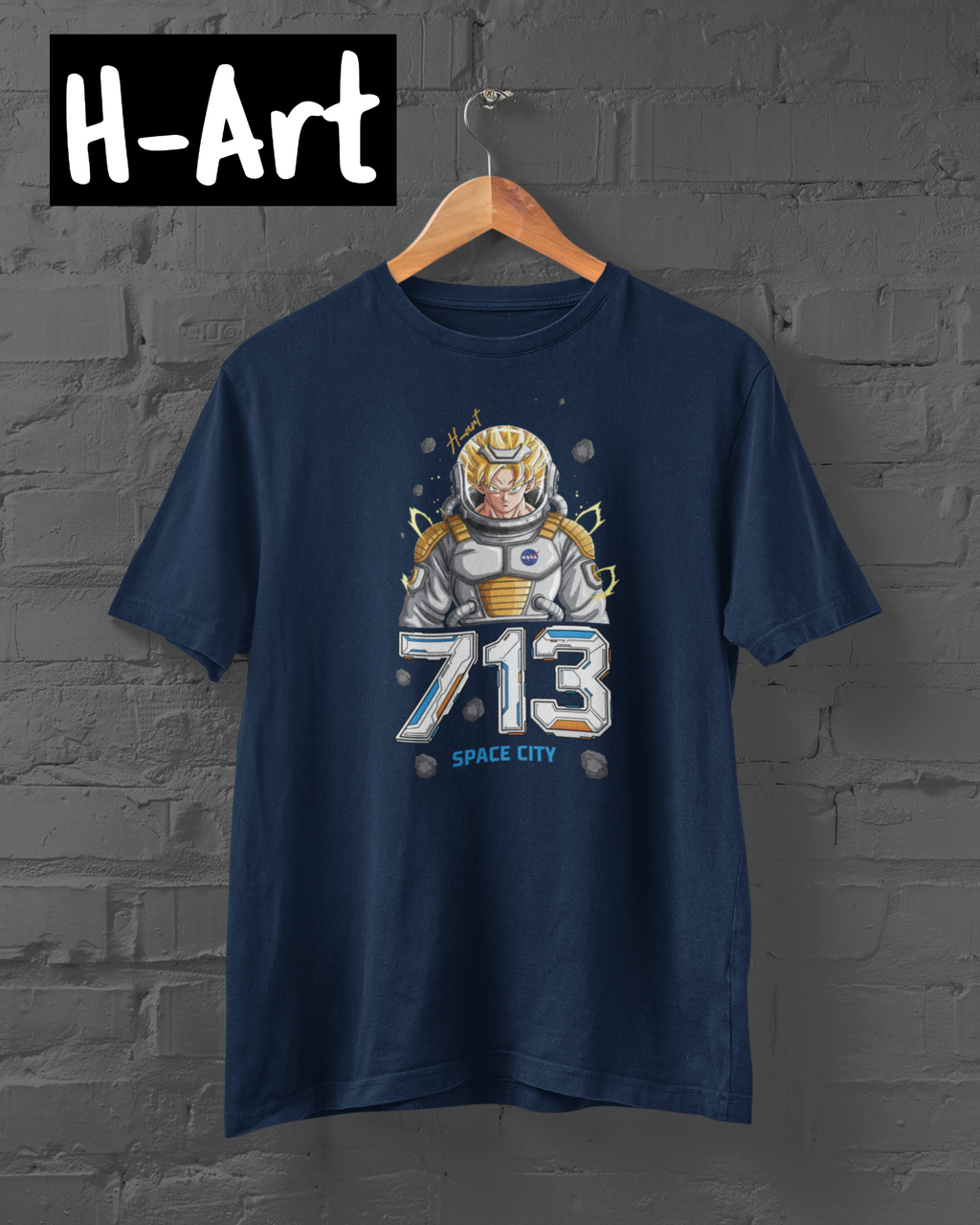 Playera 713 Space City – Saiyajin Espacial 🚀