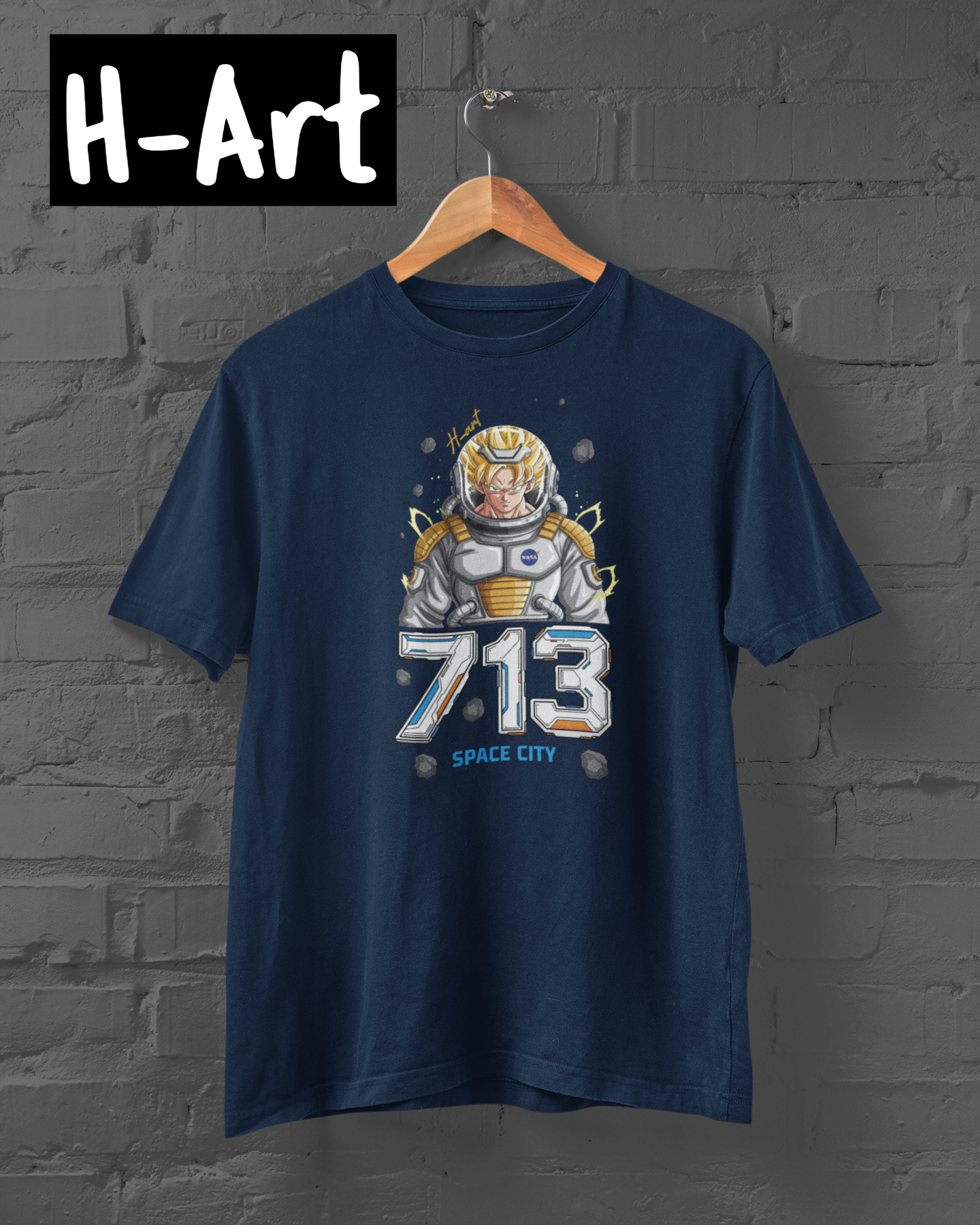 Playera 713 Space City – Saiyajin Espacial 🚀